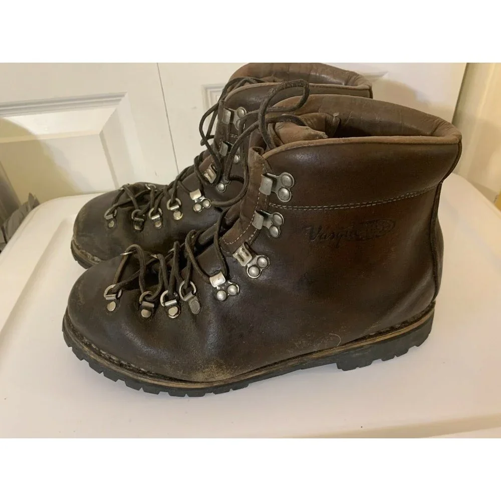 Vintage VASQUE Professional Mountain‎ Hiking Boots Men's 10 1/2 Brown